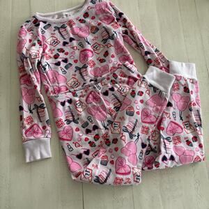 Janie and Jack Hearts Valentines Jammies Size 4 EUC 100% Cotton